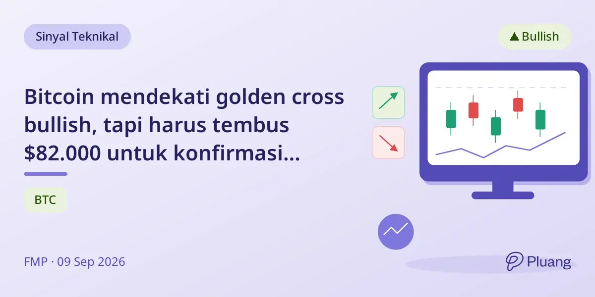 Bitcoin mendekati golden cross bullish, tapi harus tembus $82.000 untuk konfirmasi kenaikan lebih lanjut.
