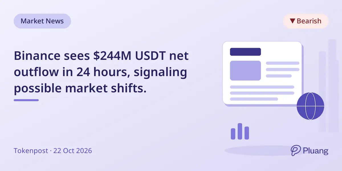 Binance sees $244M USDT net outflow in 24 hours, signaling possible market shifts.