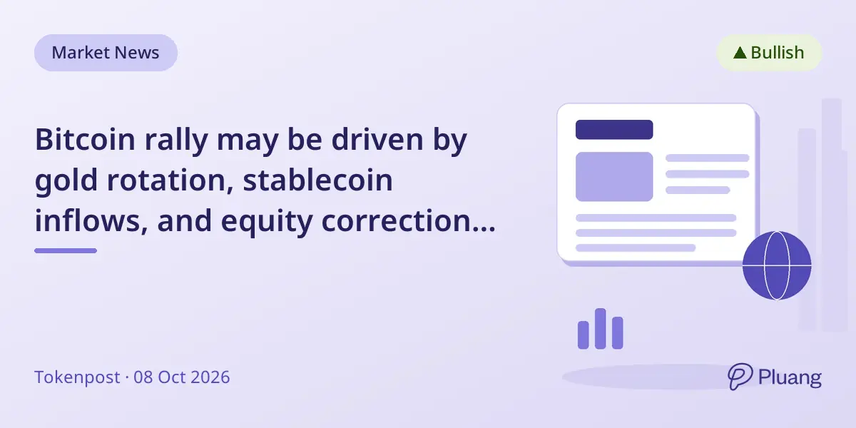 Bitcoin rally may be driven by gold rotation, stablecoin inflows, and equity corrections, says expert.