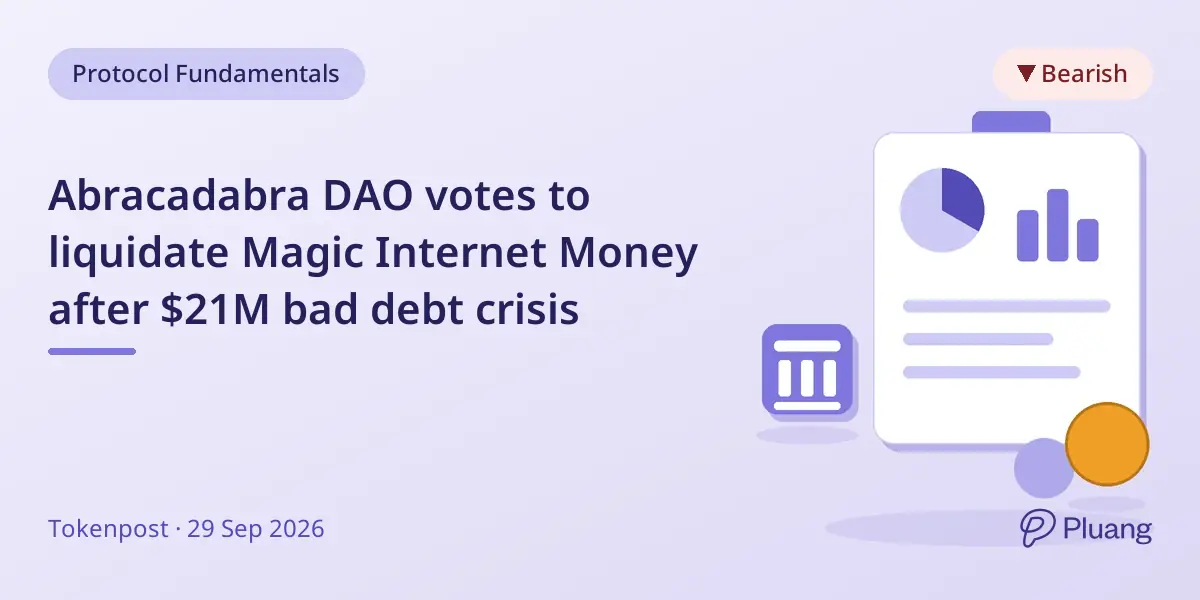 Abracadabra DAO votes to liquidate Magic Internet Money after $21M bad debt crisis