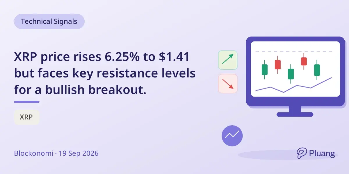 XRP price rises 6.25% to $1.41 but faces key resistance levels for a bullish breakout.