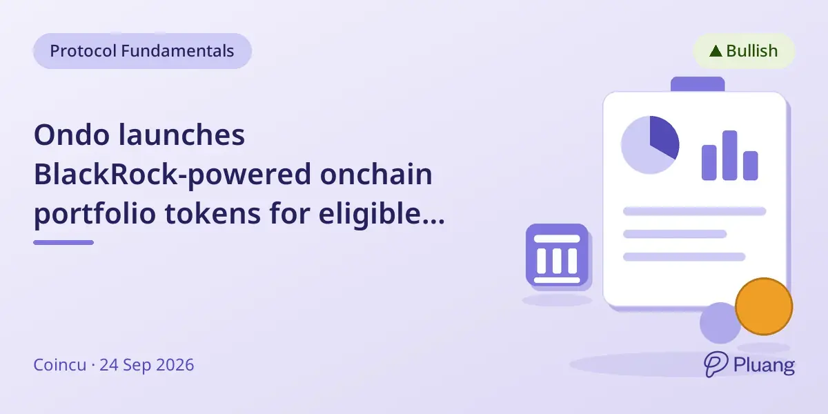 Ondo launches BlackRock-powered onchain portfolio tokens for eligible non-US investors.