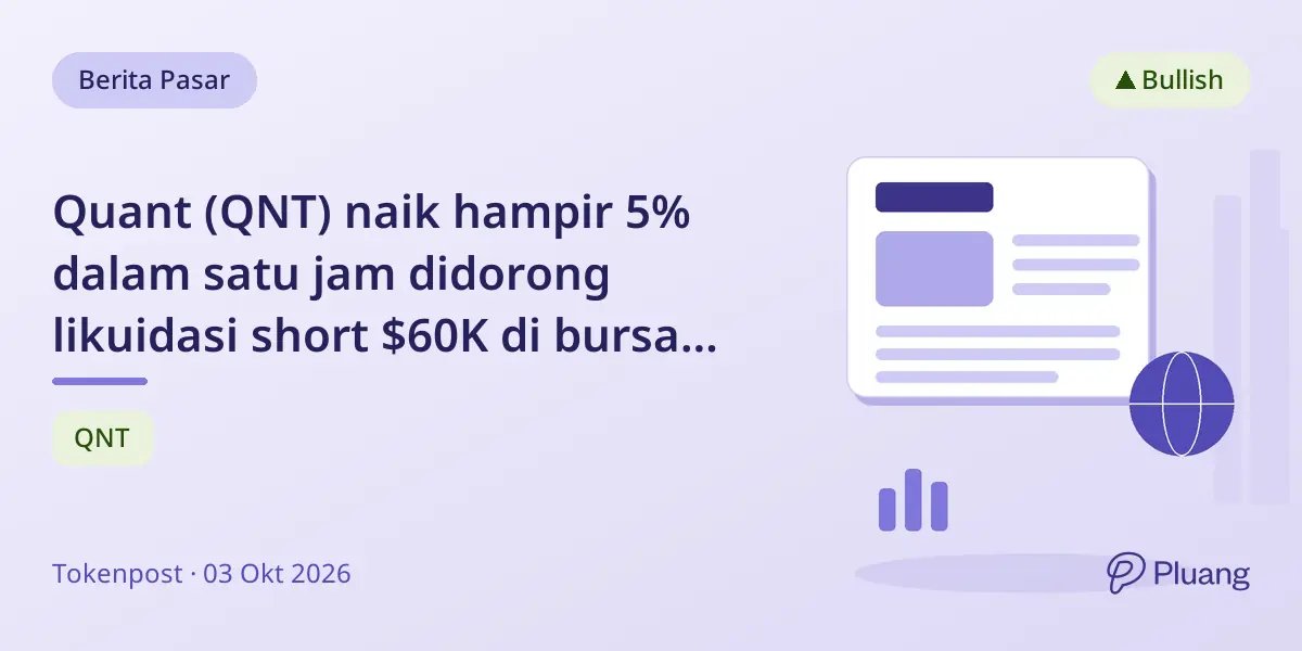 Quant (QNT) naik hampir 5% dalam satu jam didorong likuidasi short $60K di bursa kripto utama
