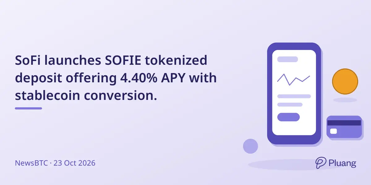 SoFi launches SOFIE tokenized deposit offering 4.40% APY with stablecoin conversion.