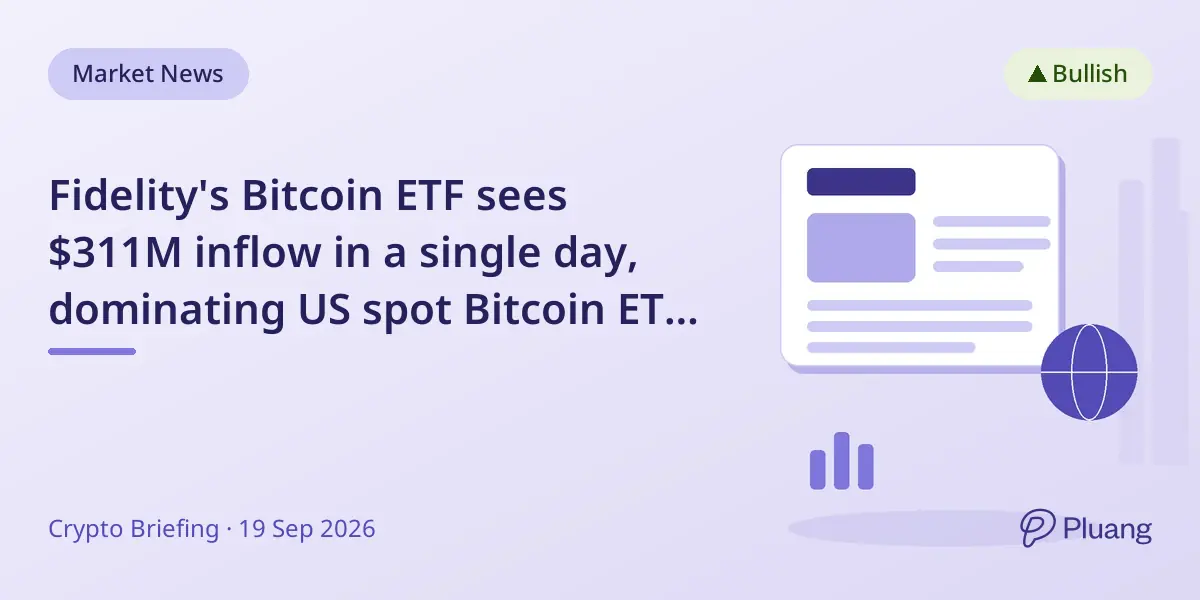 Fidelity's Bitcoin ETF sees $311M inflow in a s...