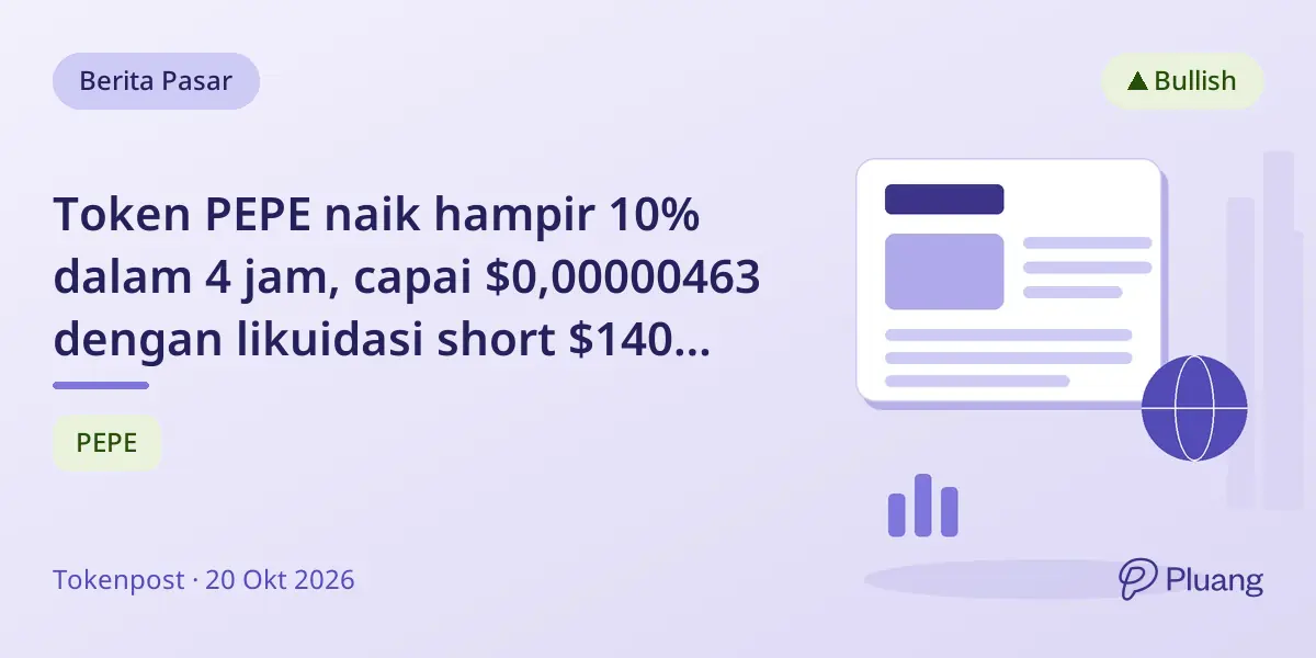 Token PEPE naik hampir 10% dalam 4 jam, capai $0,00000463 dengan likuidasi short $140 ribu.