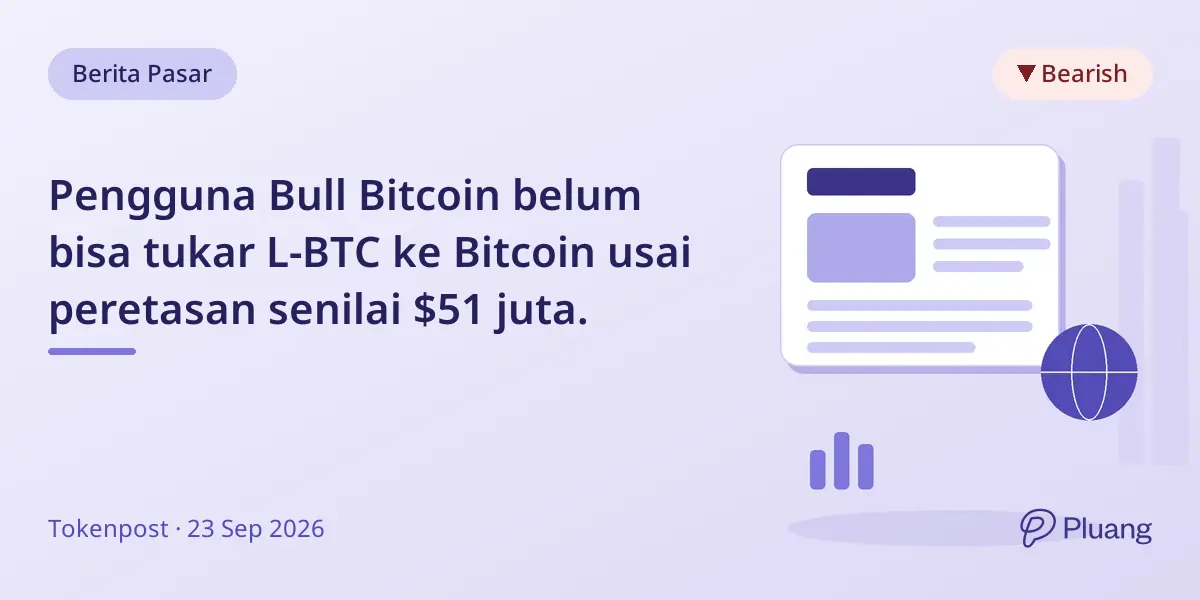 Pengguna Bull Bitcoin belum bisa tukar L-BTC ke Bitcoin usai peretasan senilai $51 juta.