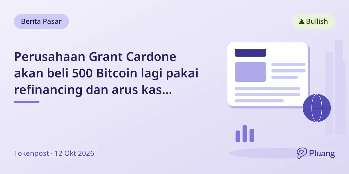 Perusahaan Grant Cardone akan beli 500 Bitcoin lagi pakai refinancing dan arus kas properti.