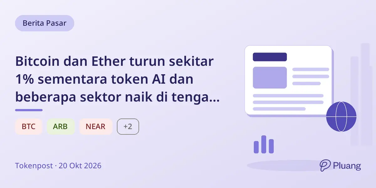 Bitcoin dan Ether turun sekitar 1% sementara token AI dan beberapa sektor naik di tengah pergerakan kripto yang beragam