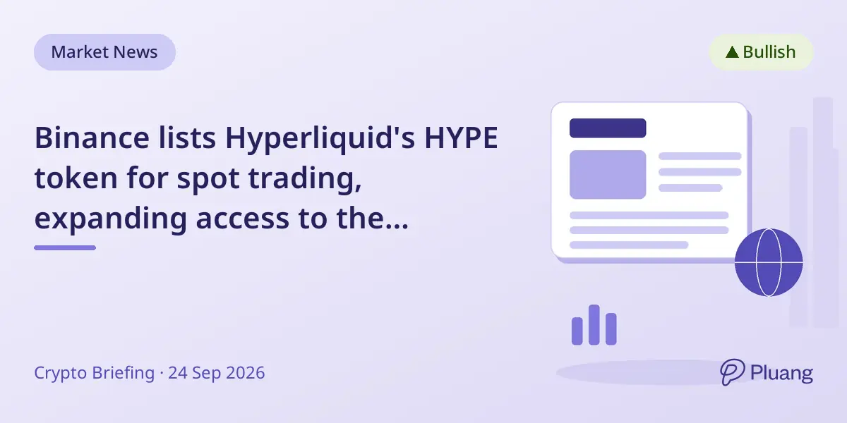 Binance lists Hyperliquid's HYPE token for spot trading, expanding access to the high-value Layer-1 crypto asset.