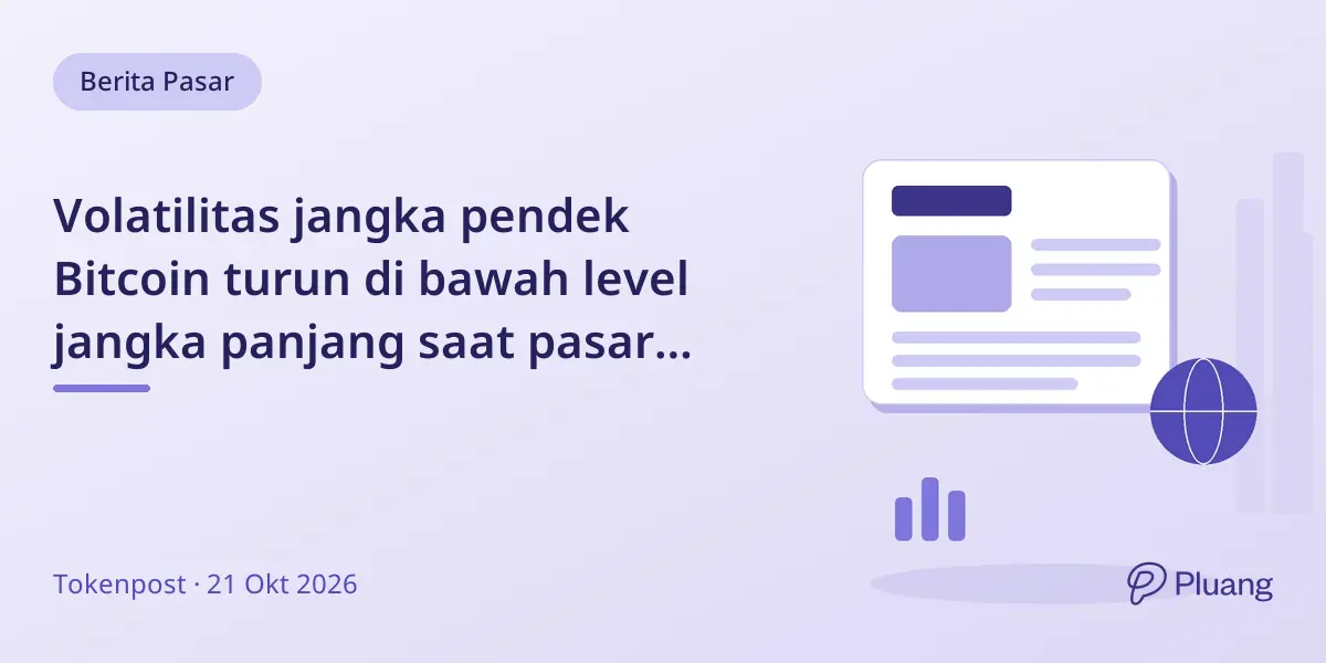 Volatilitas jangka pendek Bitcoin turun di bawah level jangka panjang saat pasar saham jatuh.