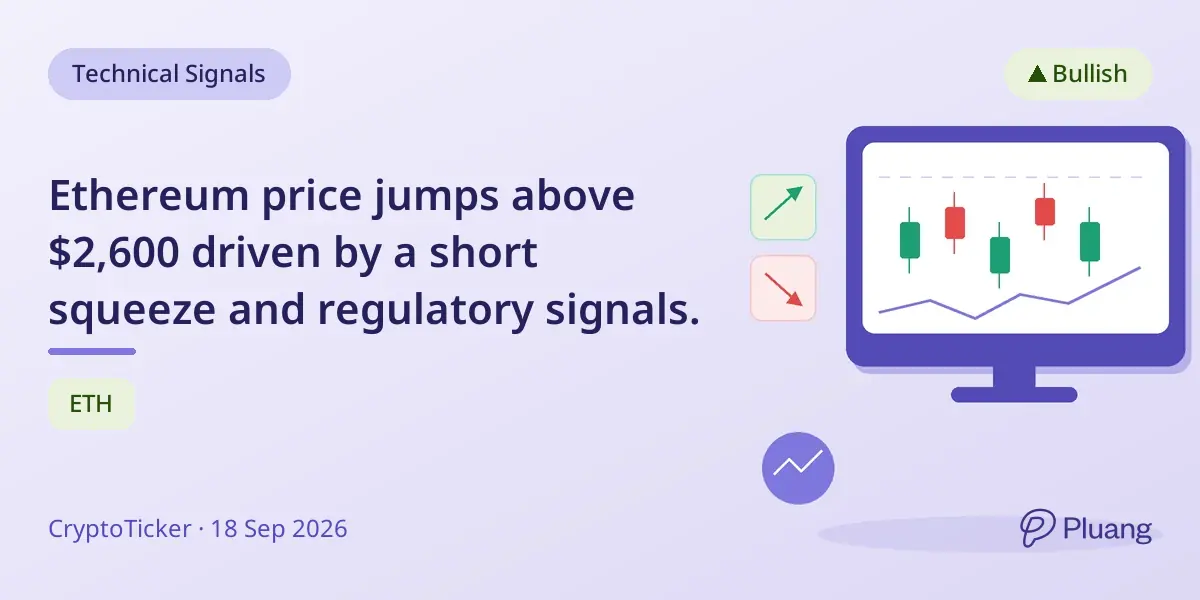 Ethereum price jumps above $2,600 driven by a short squeeze and regulatory signals.