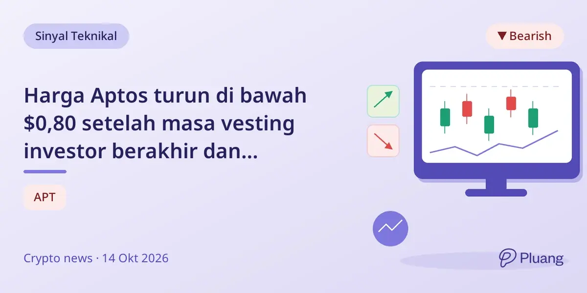 Harga Aptos turun di bawah $0,80 setelah masa vesting investor berakhir dan momentum melemah.