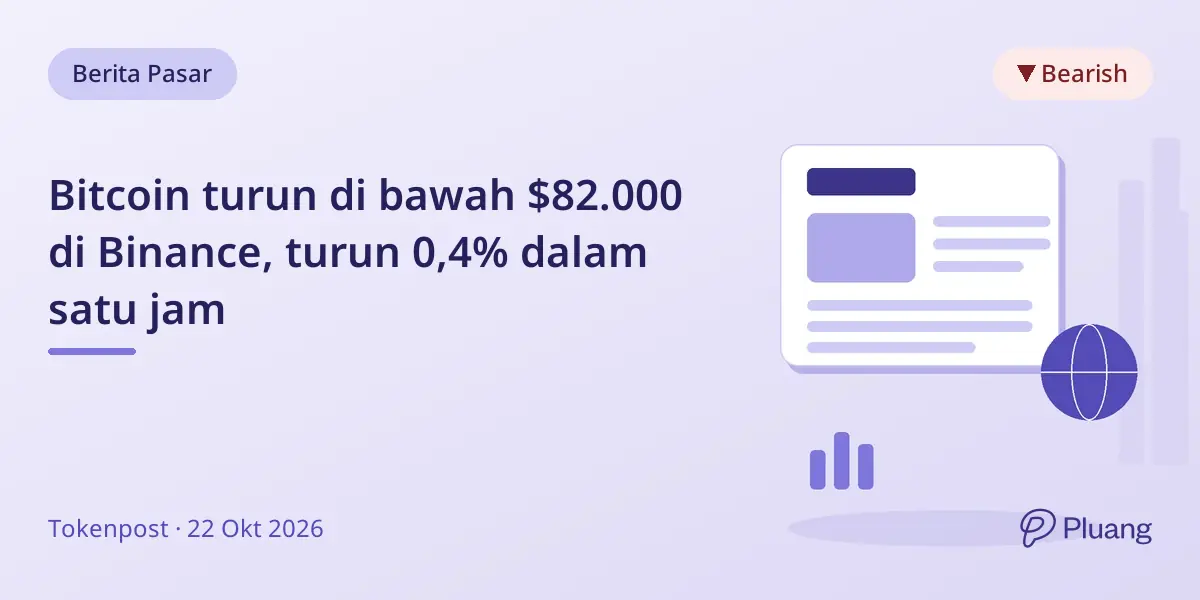 Bitcoin turun di bawah $82.000 di Binance, turun 0,4% dalam satu jam
