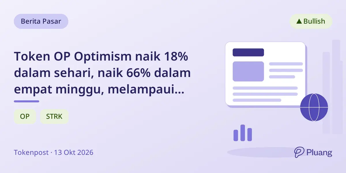 Token OP Optimism naik 18% dalam sehari, naik 66% dalam empat minggu, melampaui Bitcoin dan Ether.