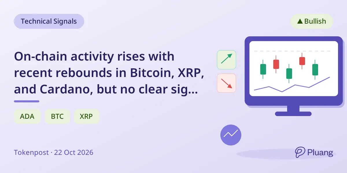 On-chain activity rises with recent rebounds in Bitcoin, XRP, and Cardano, but no clear signs of coordinated trading.