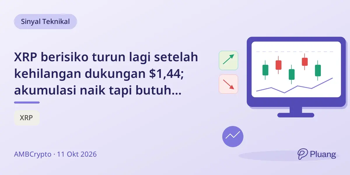 XRP berisiko turun lagi setelah kehilangan dukungan $1,44; akumulasi naik tapi butuh tembus $1,45.