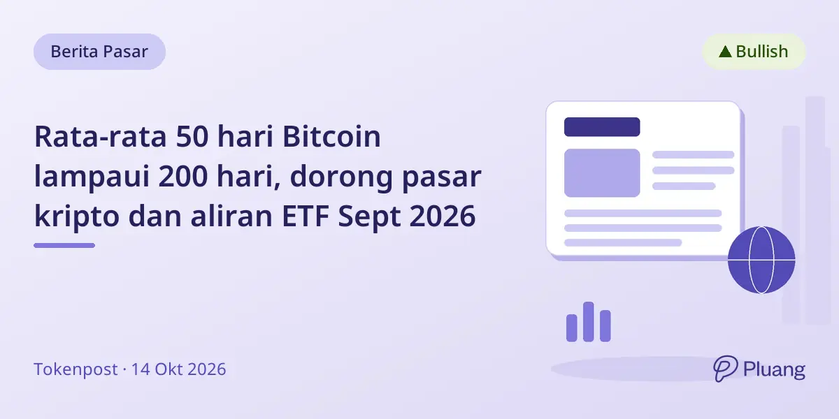 Rata-rata 50 hari Bitcoin lampaui 200 hari, dorong pasar kripto dan aliran ETF Sept 2026