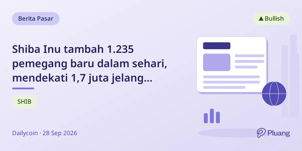 Shiba Inu tambah 1.235 pemegang baru dalam sehari, mendekati 1,7 juta jelang musim 'Uptober' yang bullish.