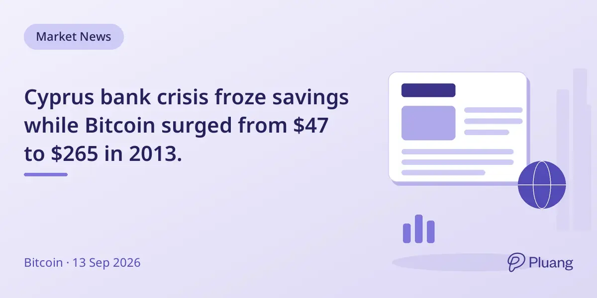 Cyprus bank crisis froze savings while Bitcoin surged from $47 to $265 in 2013.