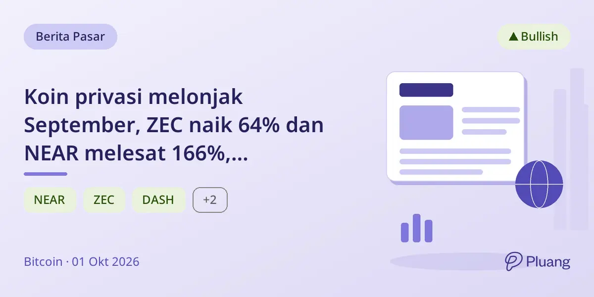 Koin privasi melonjak September, ZEC naik 64% dan NEAR melesat 166%, melampaui Bitcoin dan altcoin.