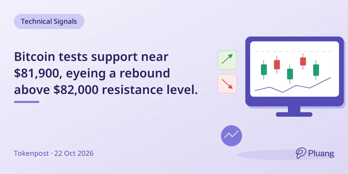 Bitcoin tests support near $81,900, eyeing a rebound above $82,000 resistance level.