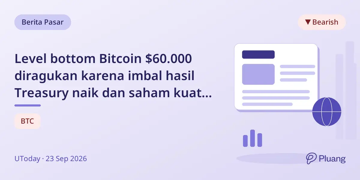 Level bottom Bitcoin $60.000 diragukan karena imbal hasil Treasury naik dan saham kuat kurangi minat crypto.