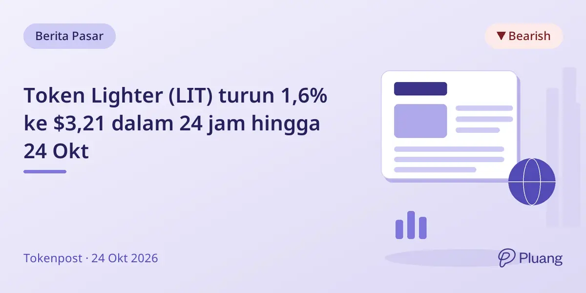 Token Lighter (LIT) turun 1,6% ke $3,21 dalam 24 jam hingga 24 Okt