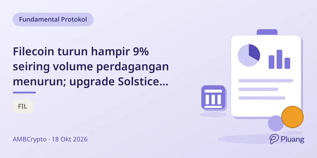 Filecoin turun hampir 9% seiring volume perdagangan menurun; upgrade Solstice tingkatkan layanan jaringan.