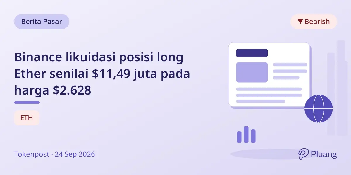 Binance likuidasi posisi long Ether senilai $11,49 juta pada harga $2.628