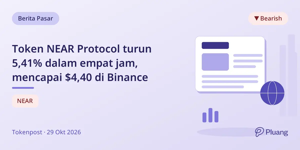 Token NEAR Protocol turun 5,41% dalam empat jam, mencapai $4,40 di Binance
