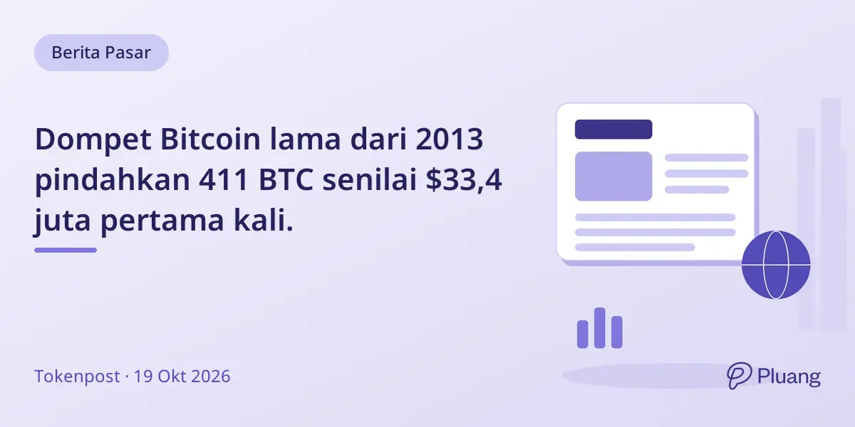 Dompet Bitcoin lama dari 2013 pindahkan 411 BTC senilai $33,4 juta pertama kali.