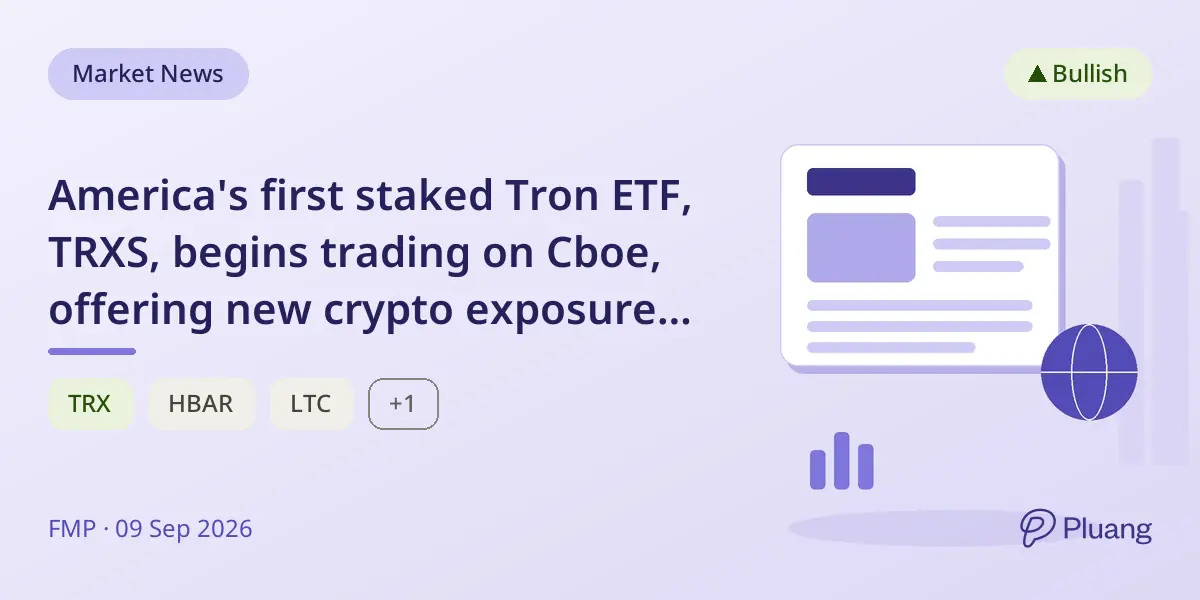 America's first staked Tron ETF, TRXS, begins trading on Cboe, offering new crypto exposure with staking rewards.