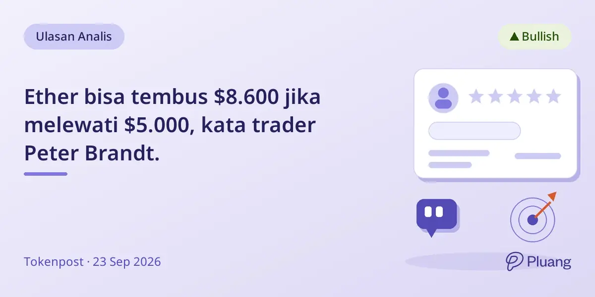 Ether bisa tembus $8.600 jika melewati $5.000, kata trader Peter Brandt.