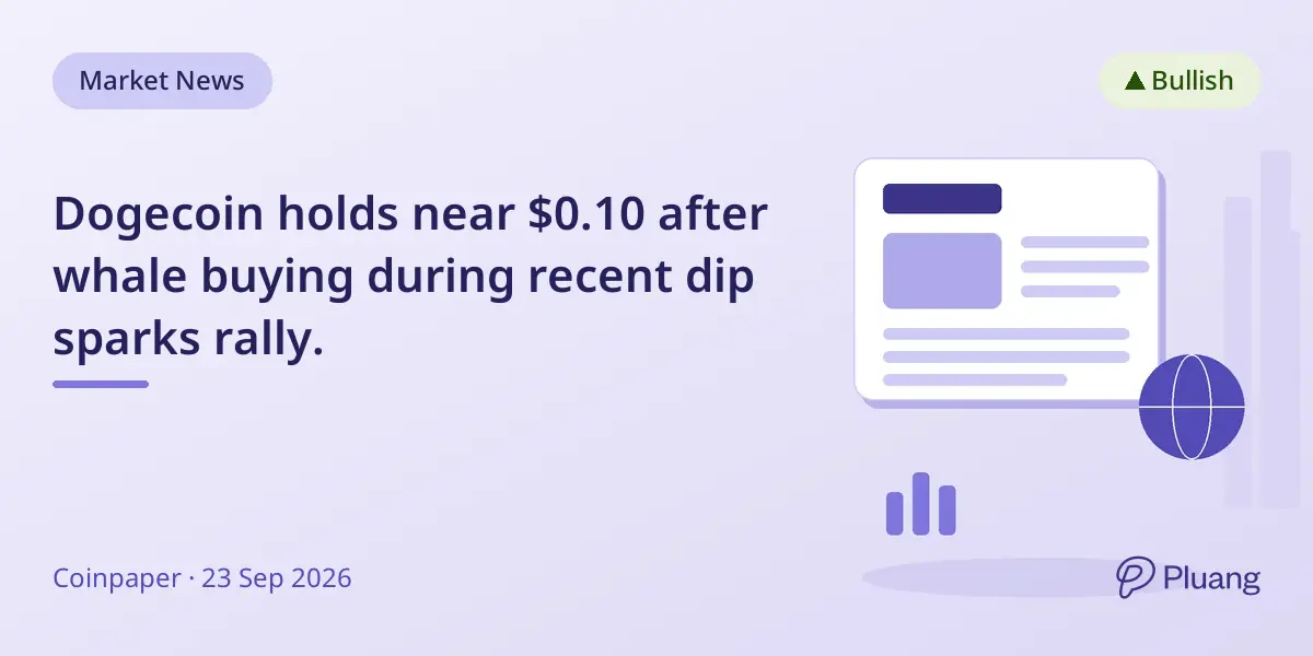 Dogecoin holds near $0.10 after whale buying during recent dip sparks rally.