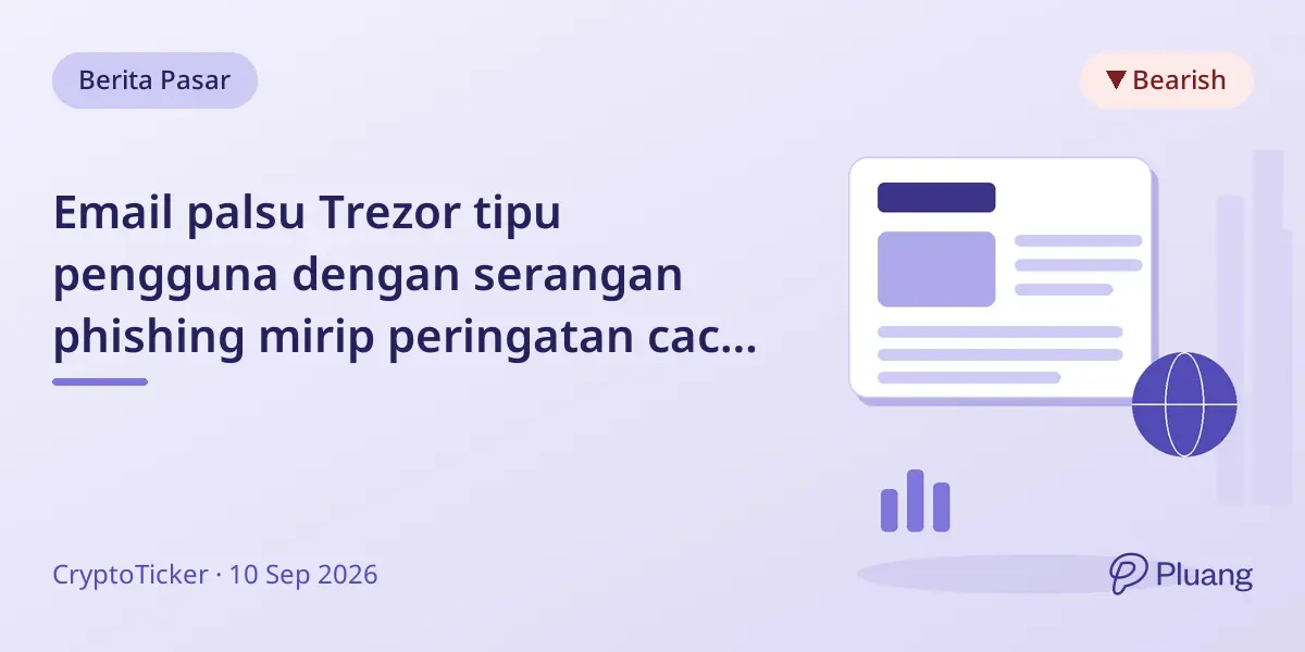 Email palsu Trezor tipu pengguna dengan serangan phishing mirip peringatan cacat perangkat keras.