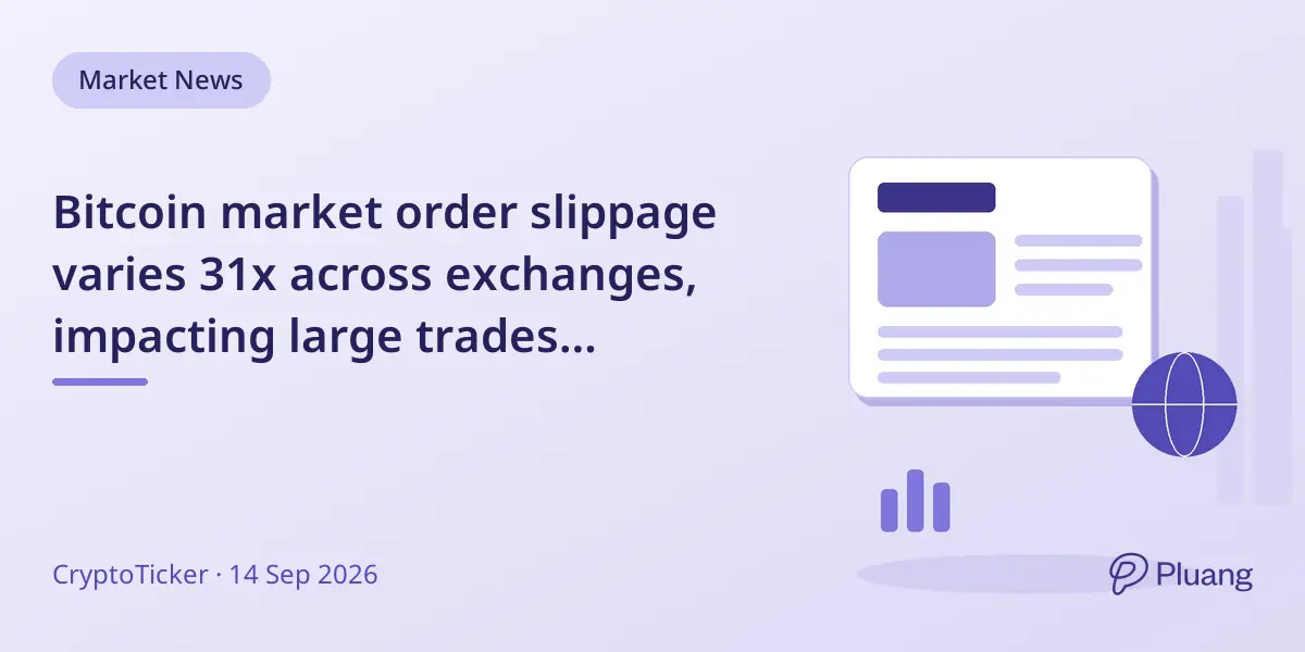Bitcoin market order slippage varies 31x across exchanges, impacting large trades significantly.