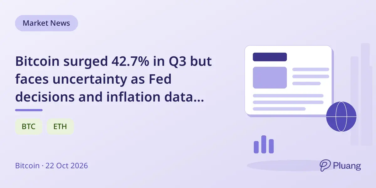 Bitcoin surged 42.7% in Q3 but faces uncertainty as Fed decisions and inflation data loom in Q4.
