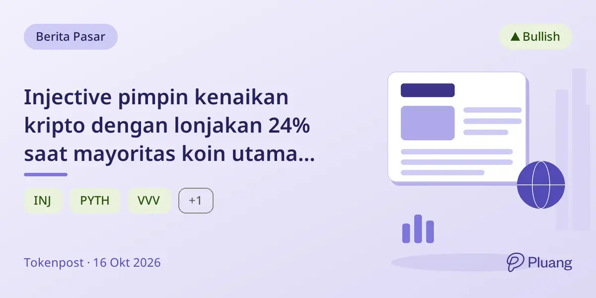 Injective pimpin kenaikan kripto dengan lonjakan 24% saat mayoritas koin utama naik.
