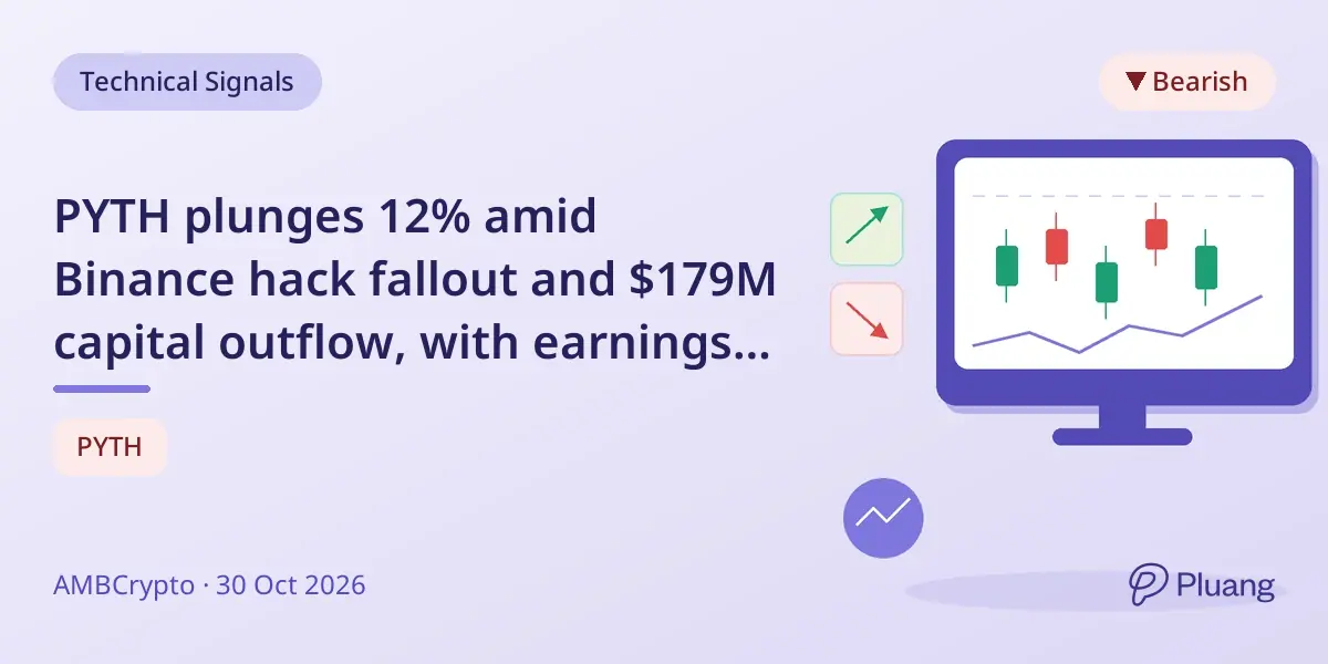 PYTH plunges 12% amid Binance hack fallout and $179M capital outflow, with earnings hitting record lows.