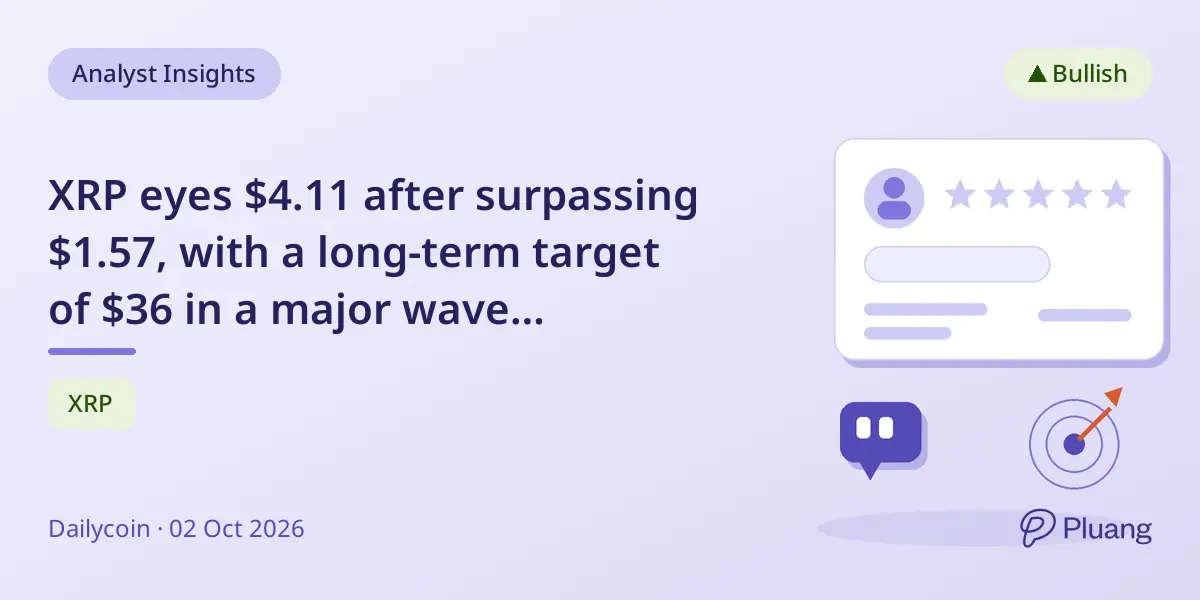 XRP eyes $4.11 after surpassing $1.57, with a long-term target of $36 in a major wave expansion.