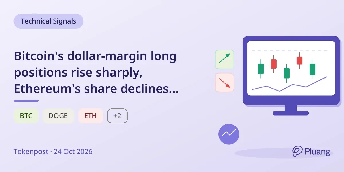 Bitcoin's dollar-margin long positions rise sharply, Ethereum's share declines notably on Oct 24, 2026.