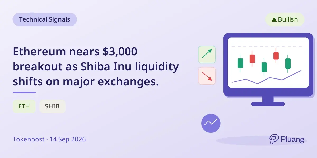 Ethereum nears $3,000 breakout as Shiba Inu liquidity shifts on major exchanges.