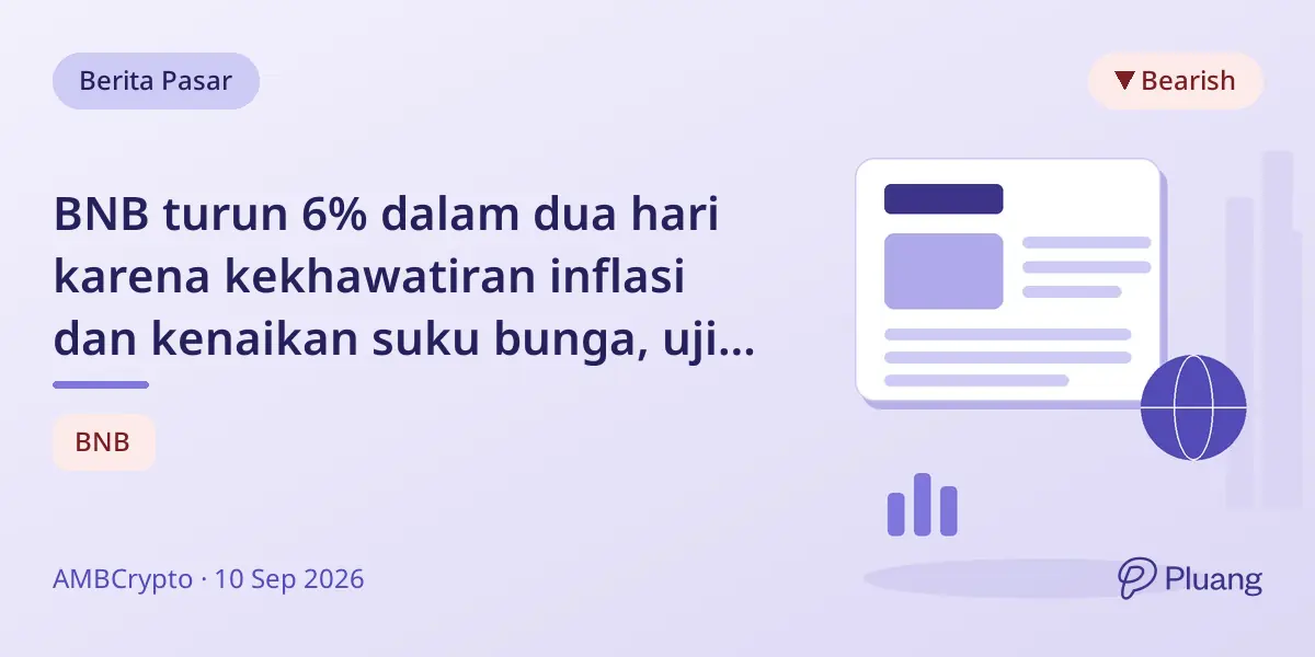BNB turun 6% dalam dua hari karena kekhawatiran inflasi dan kenaikan suku bunga, uji level dukungan $700.