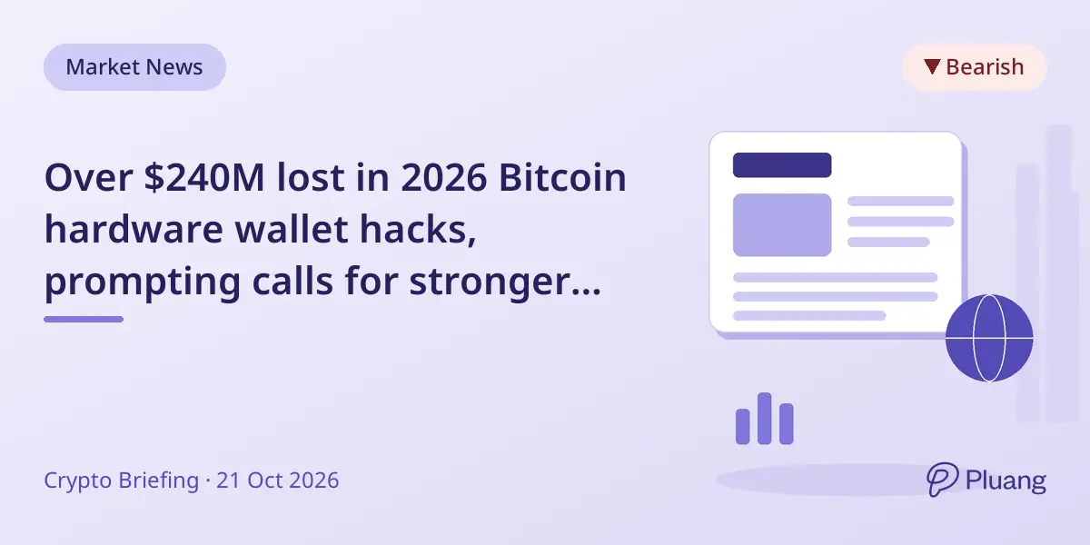 Over $240M lost in 2026 Bitcoin hardware wallet hacks, prompting calls for stronger security methods