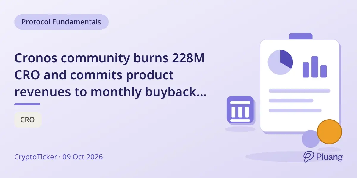 Cronos community burns 228M CRO and commits product revenues to monthly buybacks amid ongoing token supply growth.