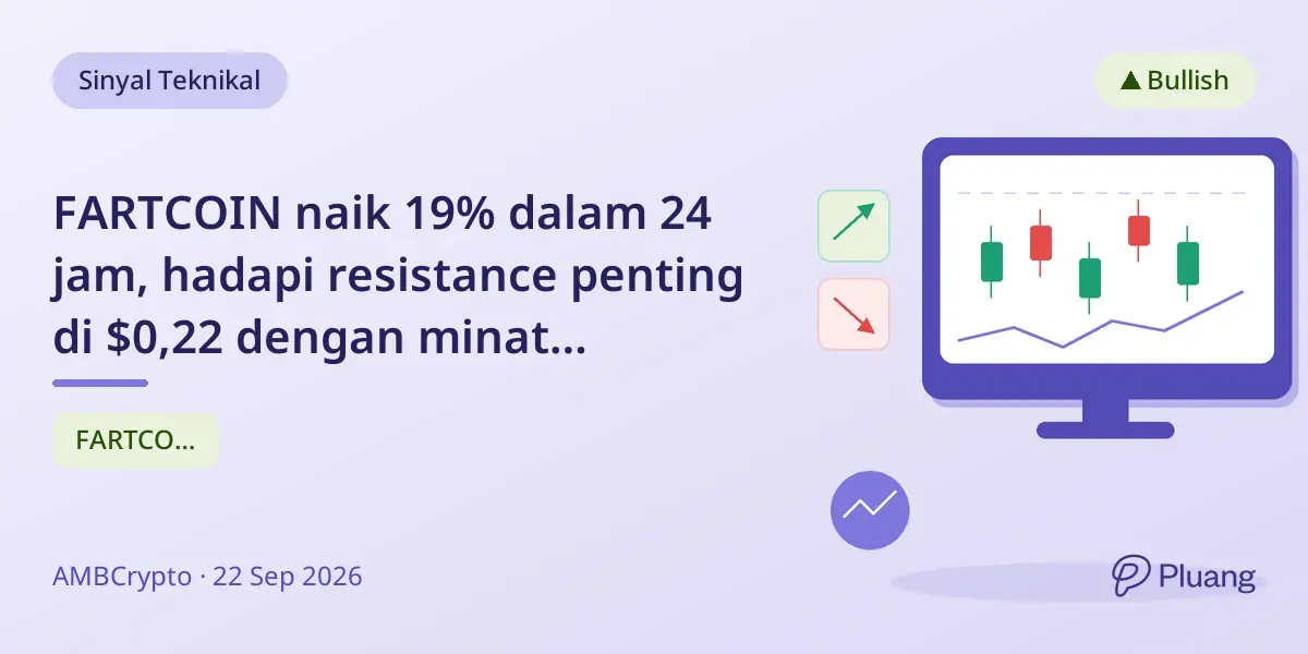 FARTCOIN naik 19% dalam 24 jam, hadapi resistance penting di $0,22 dengan minat institusional kuat.