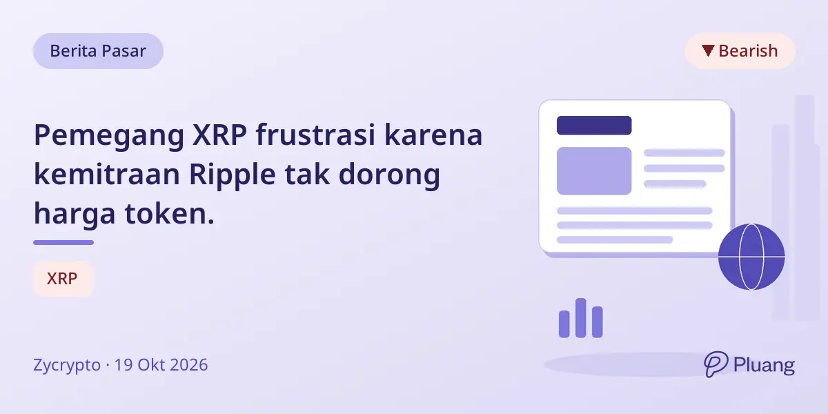 Pemegang XRP frustrasi karena kemitraan Ripple tak dorong harga token.