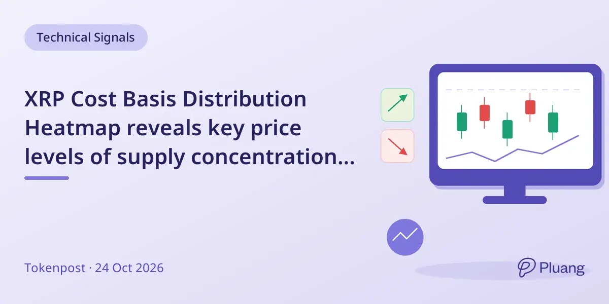 XRP Cost Basis Distribution Heatmap reveals key price levels of supply concentration for potential support or resistance.