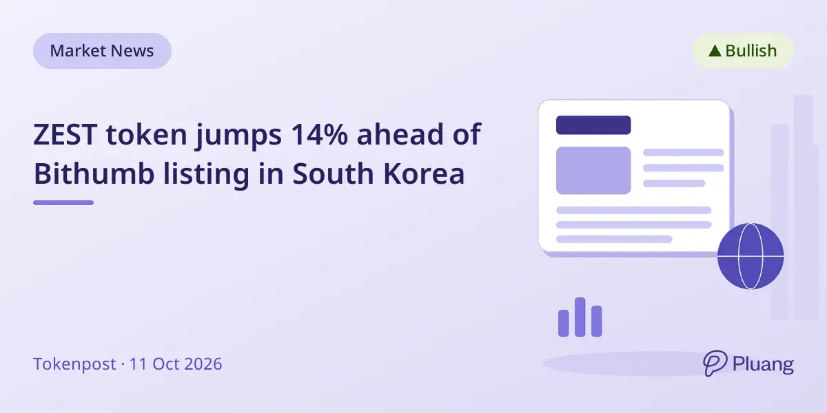 ZEST token jumps 14% ahead of Bithumb listing in South Korea